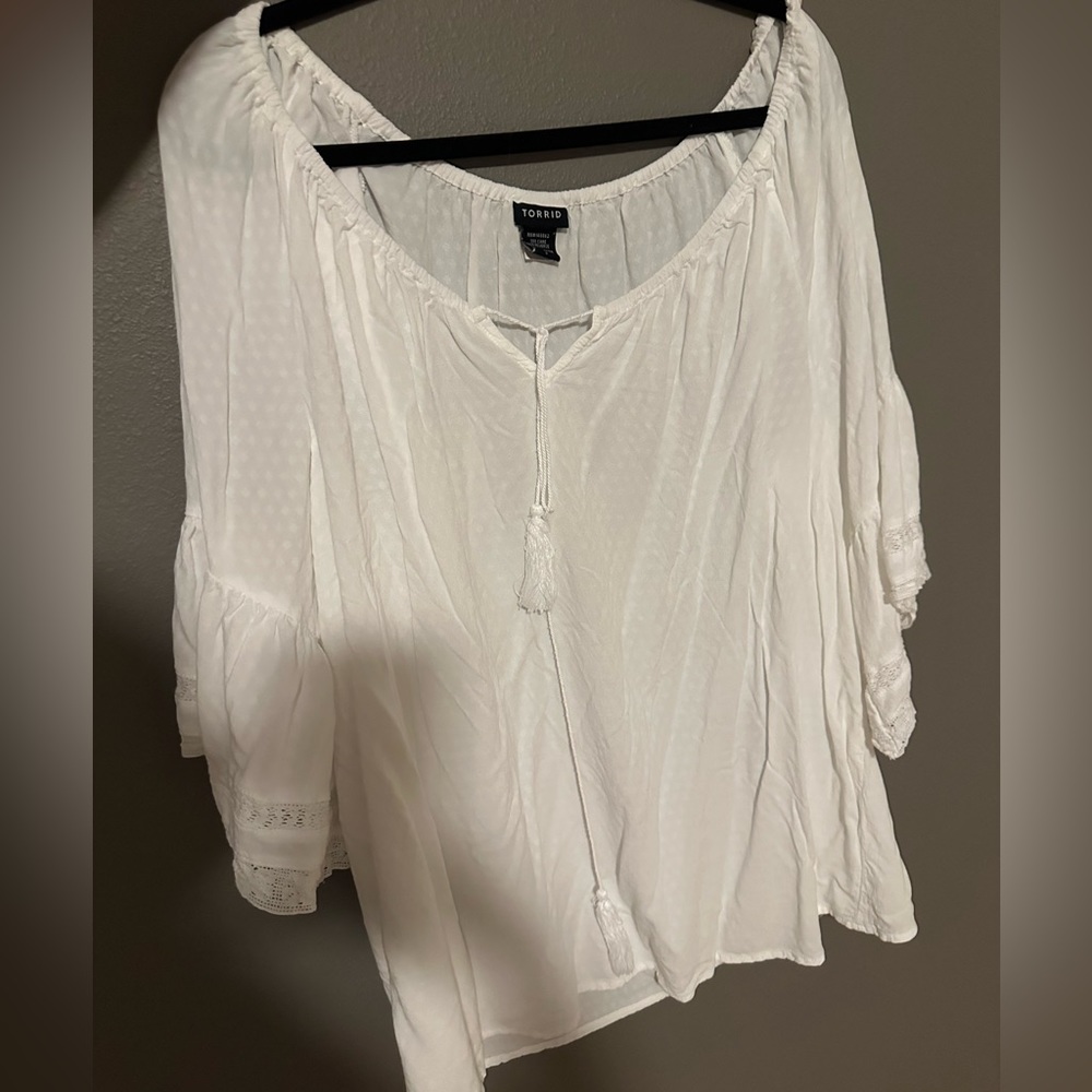 Torrid white boho blouse
